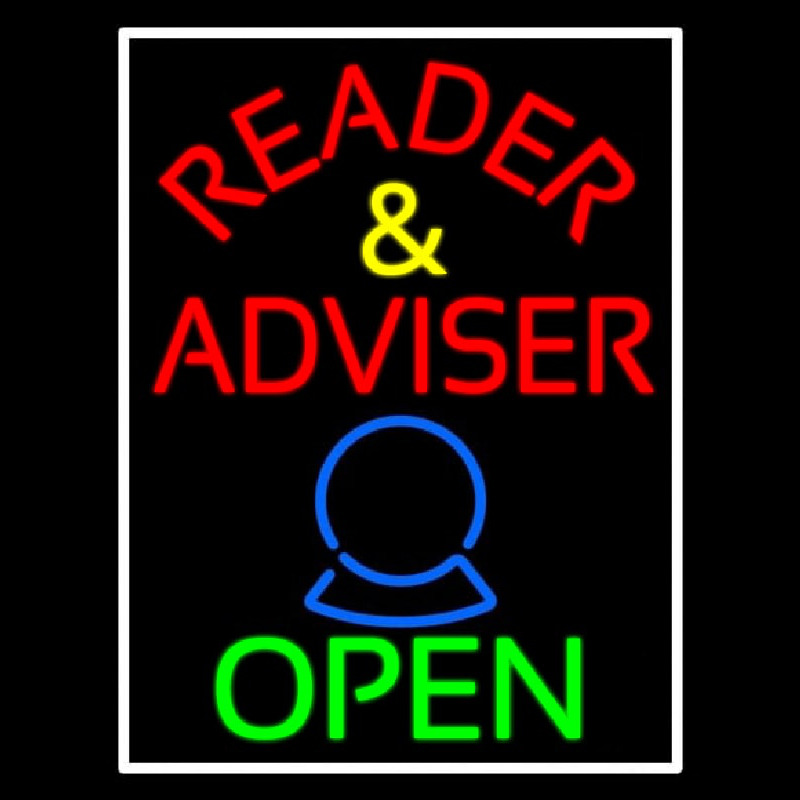 Red Reader And Advisor Open Leuchtreklame