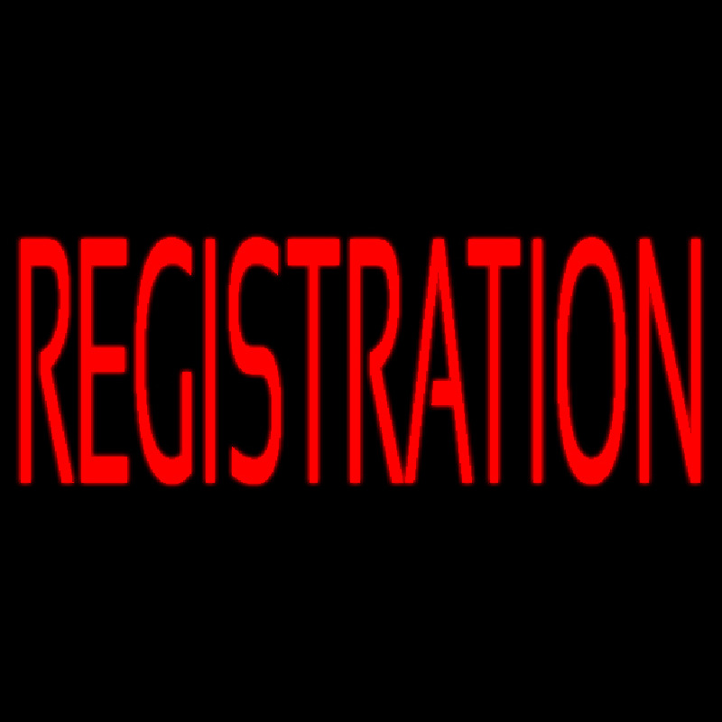 Red Registration Leuchtreklame