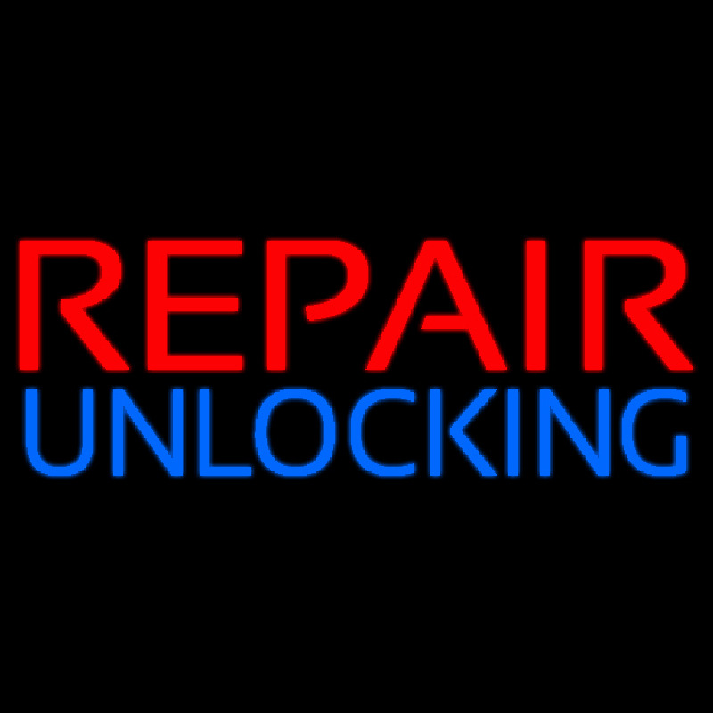 Red Repair Blue Unlocking Block Leuchtreklame