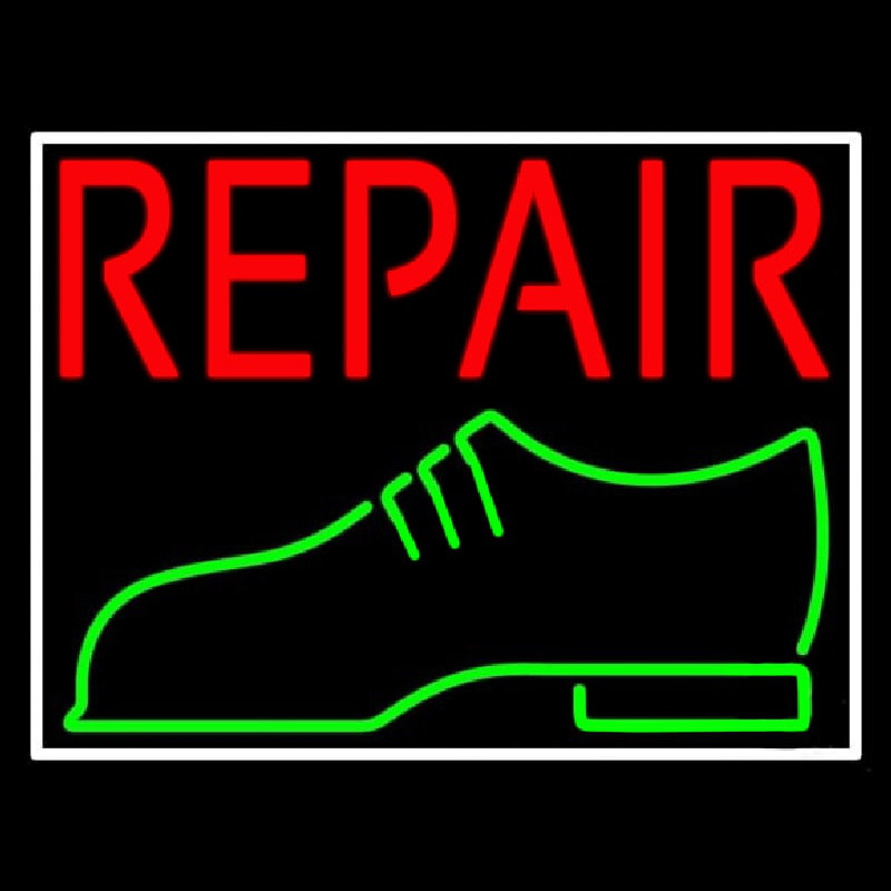 Red Repair Shoe Logo Leuchtreklame