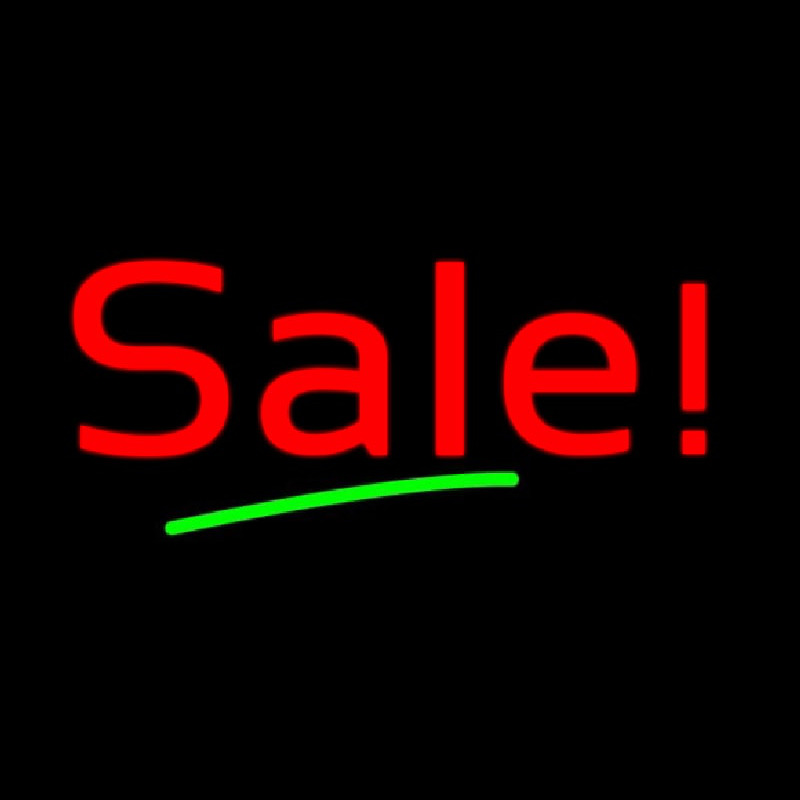 Red Sale With Green Line Leuchtreklame