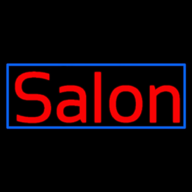 Red Salon With Blue Border Leuchtreklame