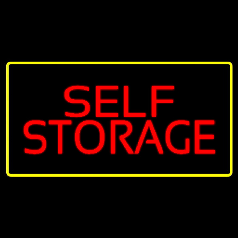 Red Self Storage Yellow Rectangle Leuchtreklame