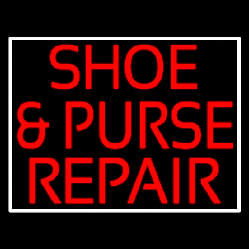 Red Shoe And Purse Repair Leuchtreklame