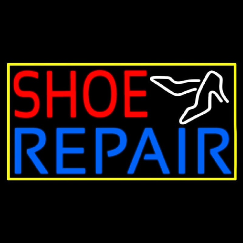 Red Shoe Blue Repair With Sandals Leuchtreklame