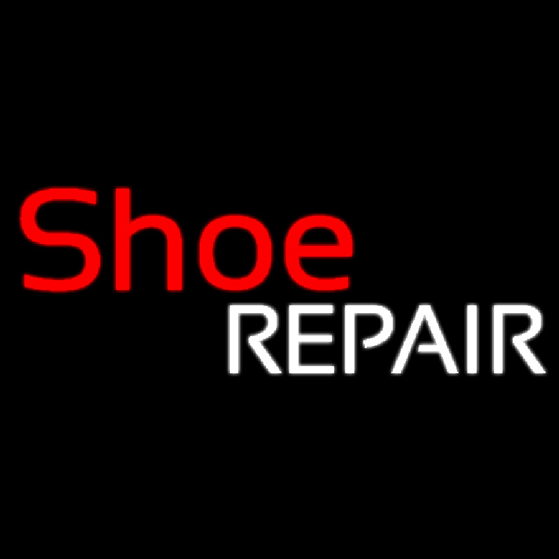 Red Shoe White Repair Leuchtreklame