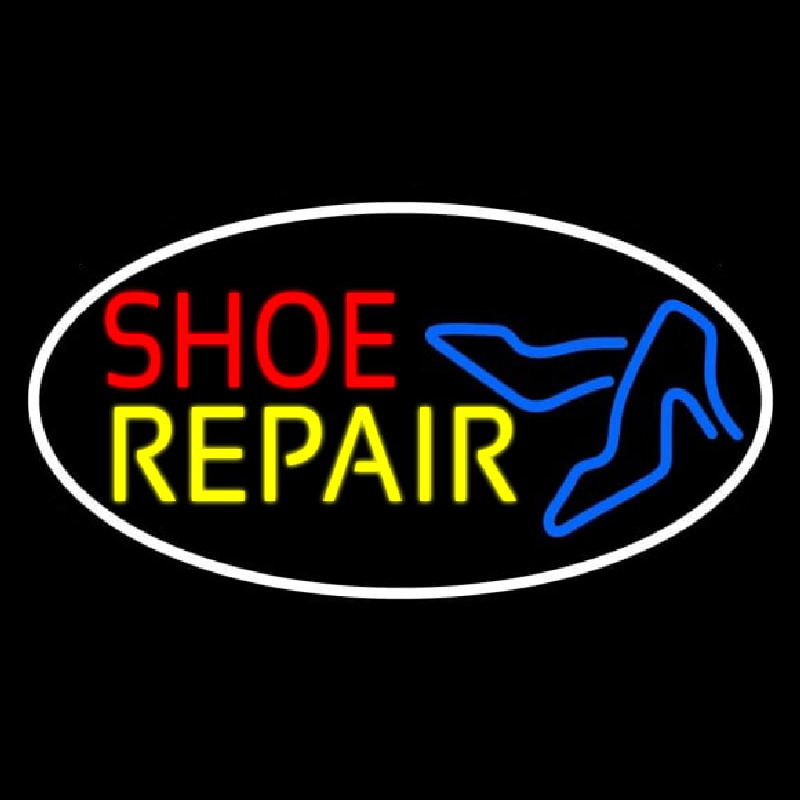 Red Shoe Yellow Repair With Sandals Leuchtreklame