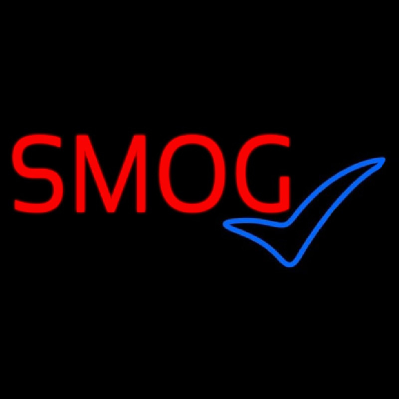 Red Smog Blue Check Logo 1 Leuchtreklame