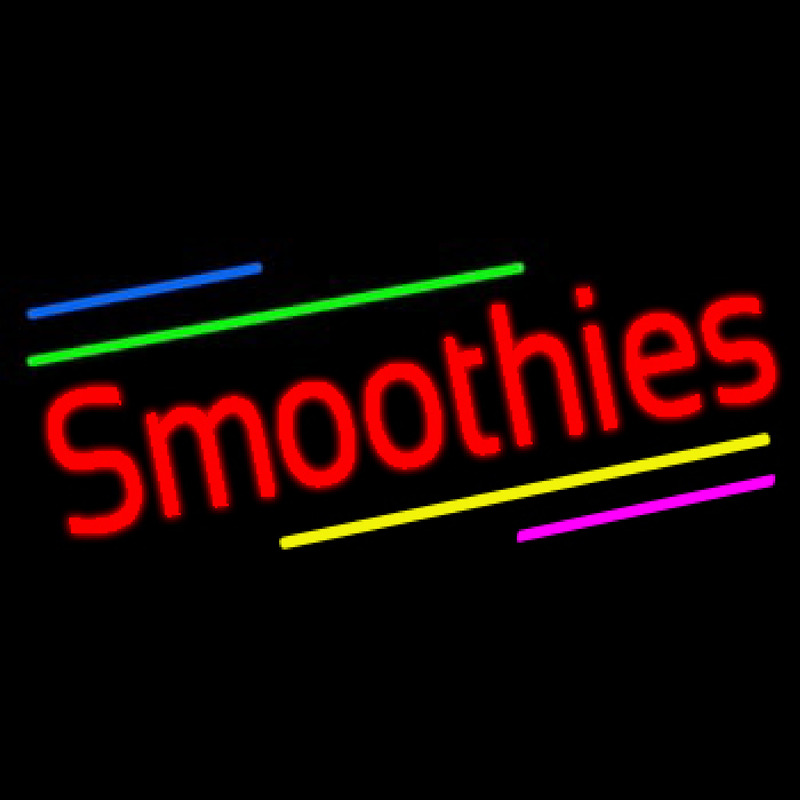 Red Smoothies With Multi Colored Lines Leuchtreklame