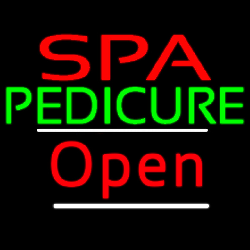 Red Spa Pedicure Slant Red Open Leuchtreklame