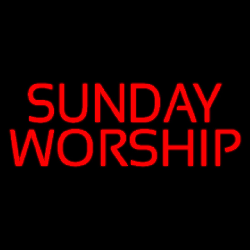 Red Sunday Worship Leuchtreklame