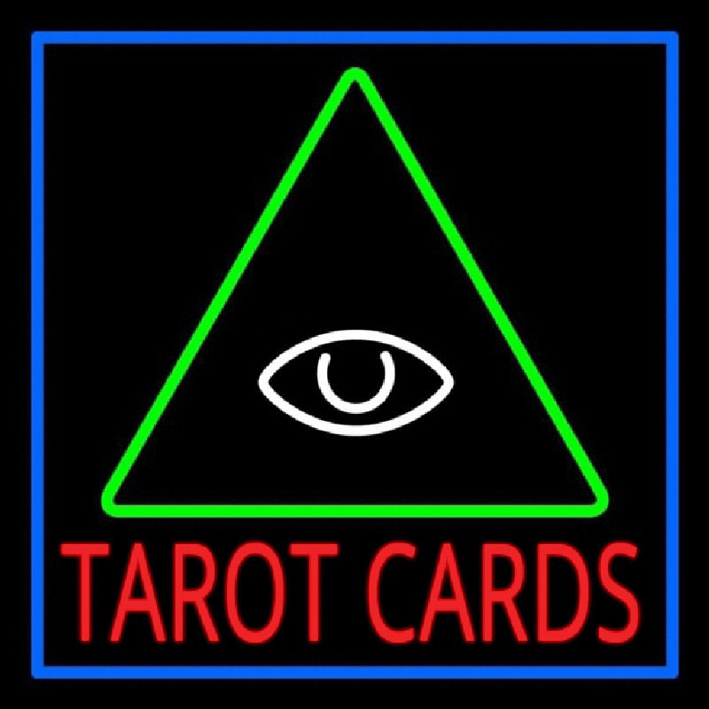 Red Tarot Cards Logo Leuchtreklame