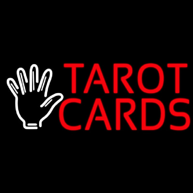 Red Tarot Cards White Palm Leuchtreklame