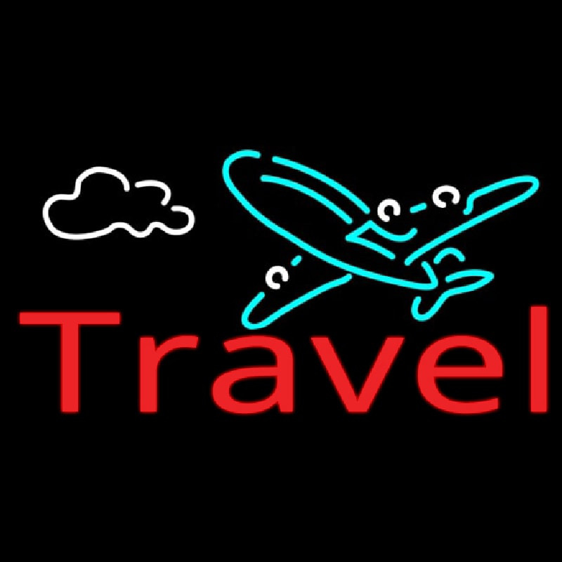 Red Travel With Logo Leuchtreklame