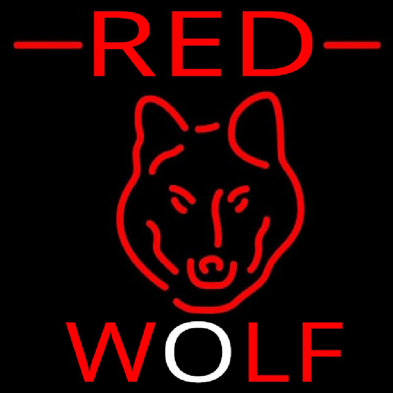 Red Wolf Head Beer Sign Leuchtreklame