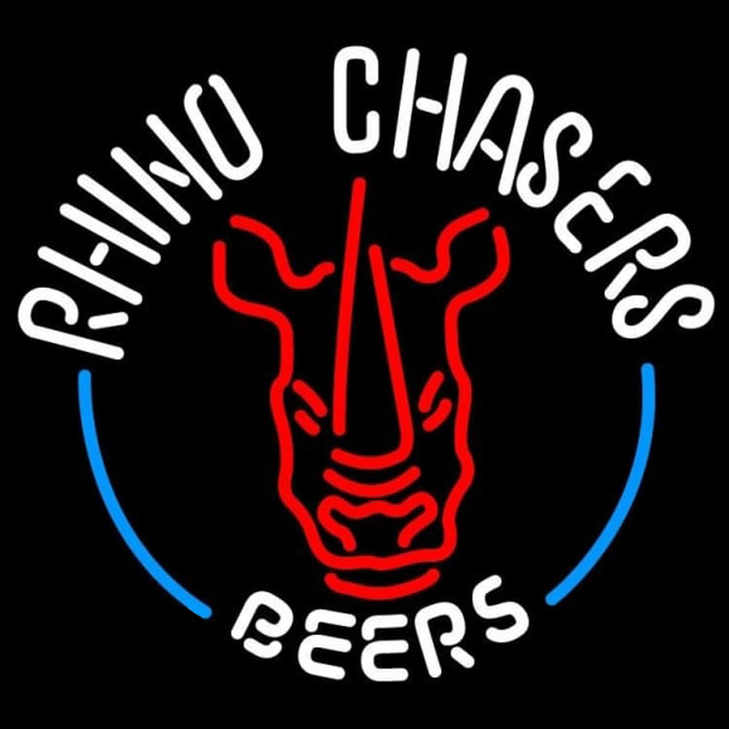 Rhino Chasers Large Beer Sign Leuchtreklame