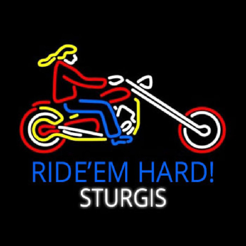 Ride Em Hard Sturgis Motorcycle Leuchtreklame