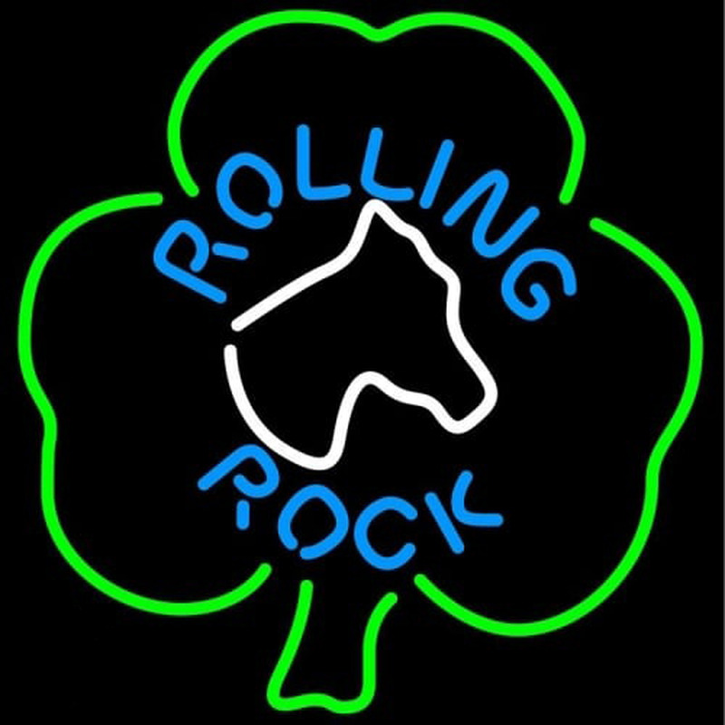 Rolling Rock Horsehead Shamrock Leuchtreklame