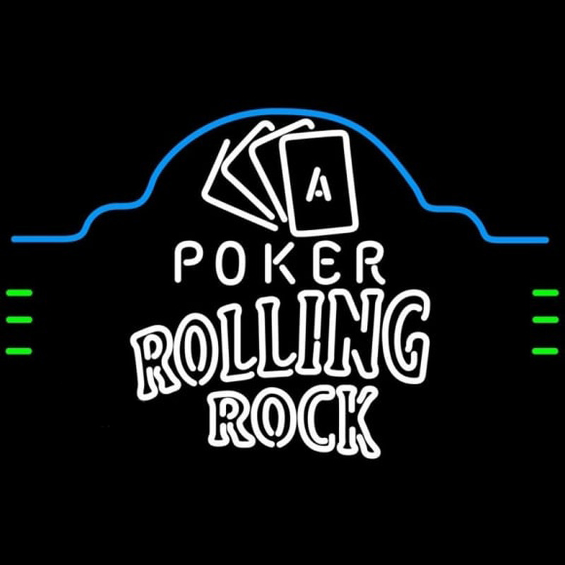 Rolling Rock Poker Ace Cards Beer Sign Leuchtreklame