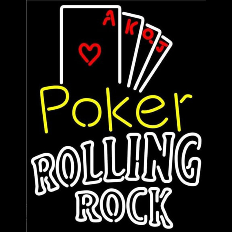 Rolling Rock Poker Ace Series Beer Sign Leuchtreklame