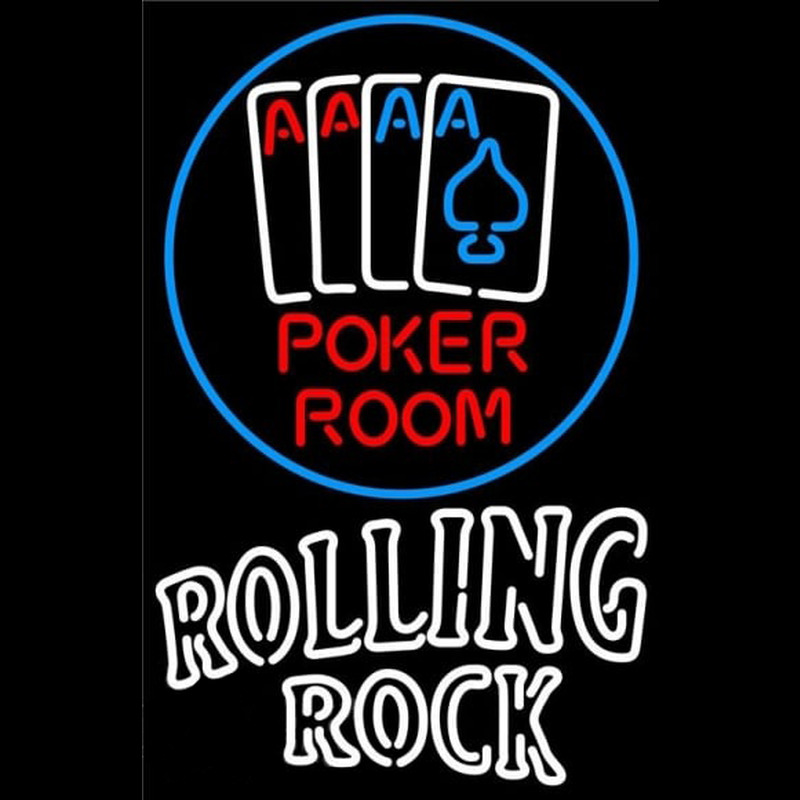 Rolling Rock Poker Room Beer Sign Leuchtreklame