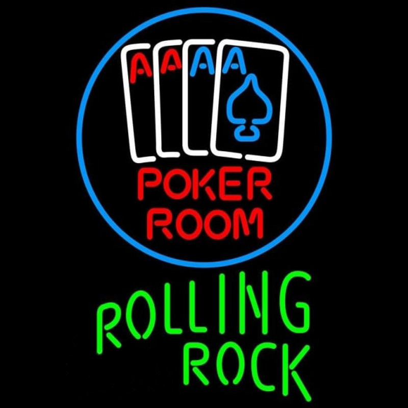 Rolling Rock Poker Room Beer Sign Leuchtreklame