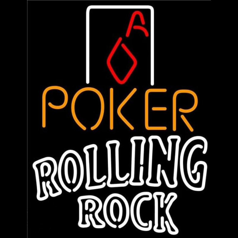 Rolling Rock Poker Squver Ace Beer Sign Leuchtreklame