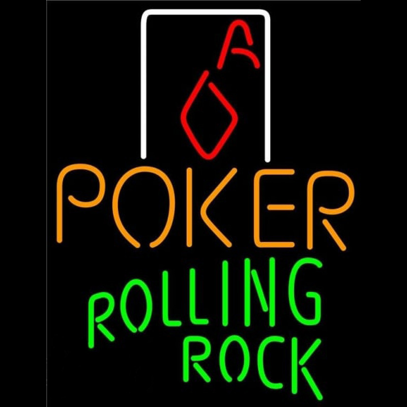 Rolling Rock Poker Squver Ace Beer Sign Leuchtreklame