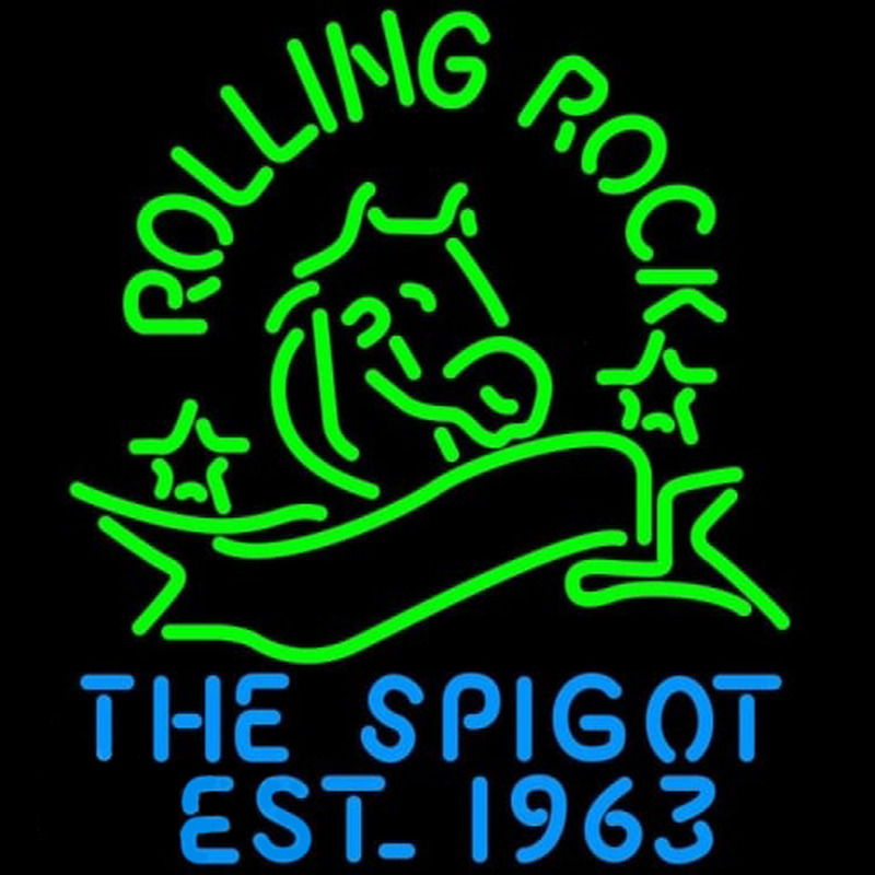 Rolling Rock The Spigot Beer Leuchtreklame