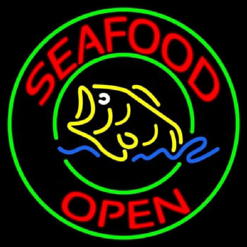 Round Seafood Open  Leuchtreklame