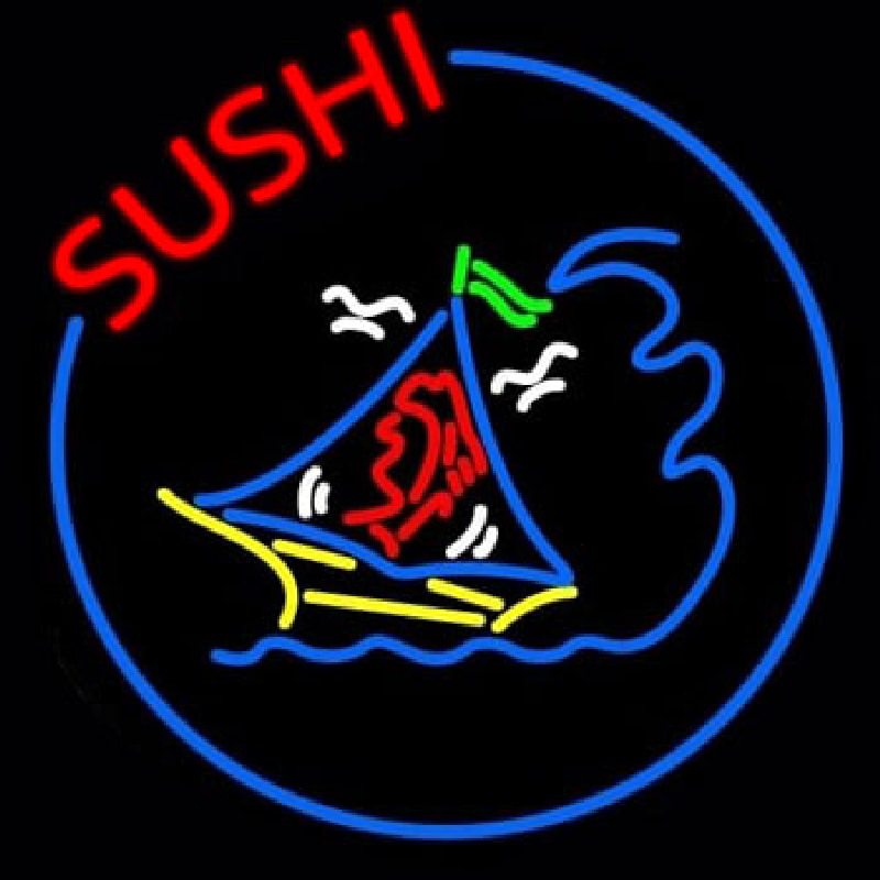 Round Sushi Logo  Leuchtreklame