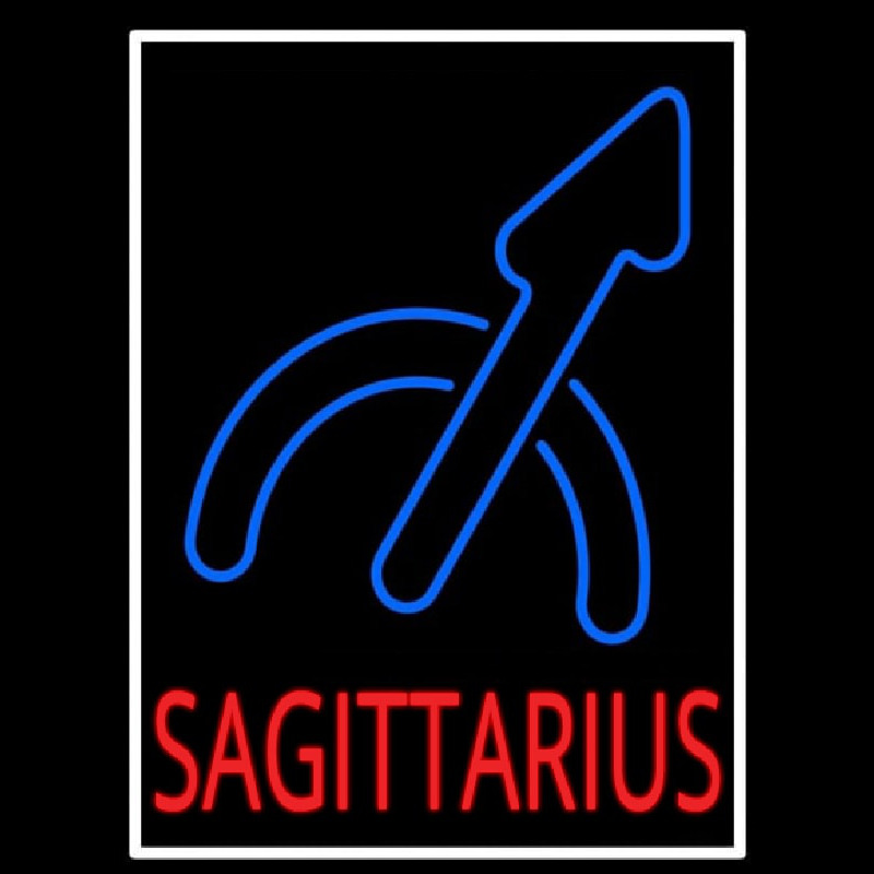 Sagittarius White Border Leuchtreklame