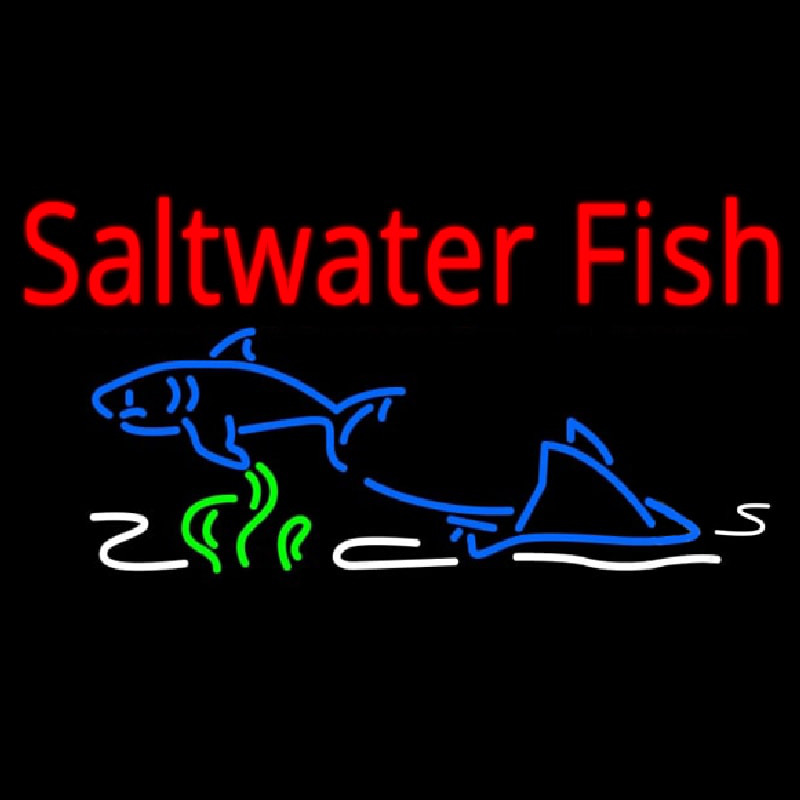 Saltwater Fish Red Te t With Colored Fish Scene Leuchtreklame