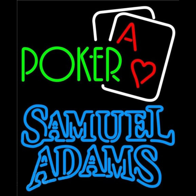 Samuel Adams Green Poker Beer Sign Leuchtreklame