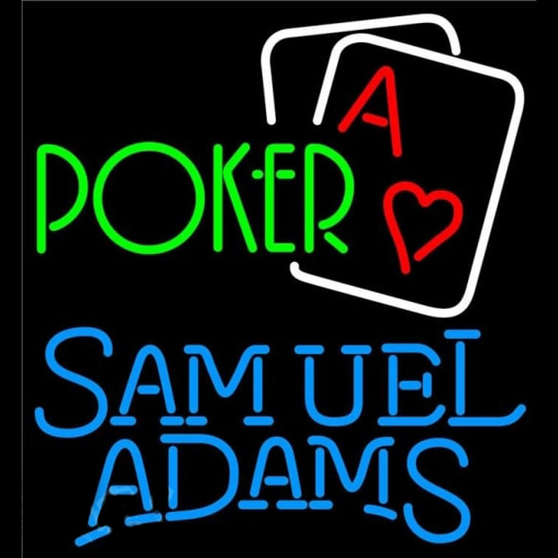 Samuel Adams Green Poker Beer Sign Leuchtreklame