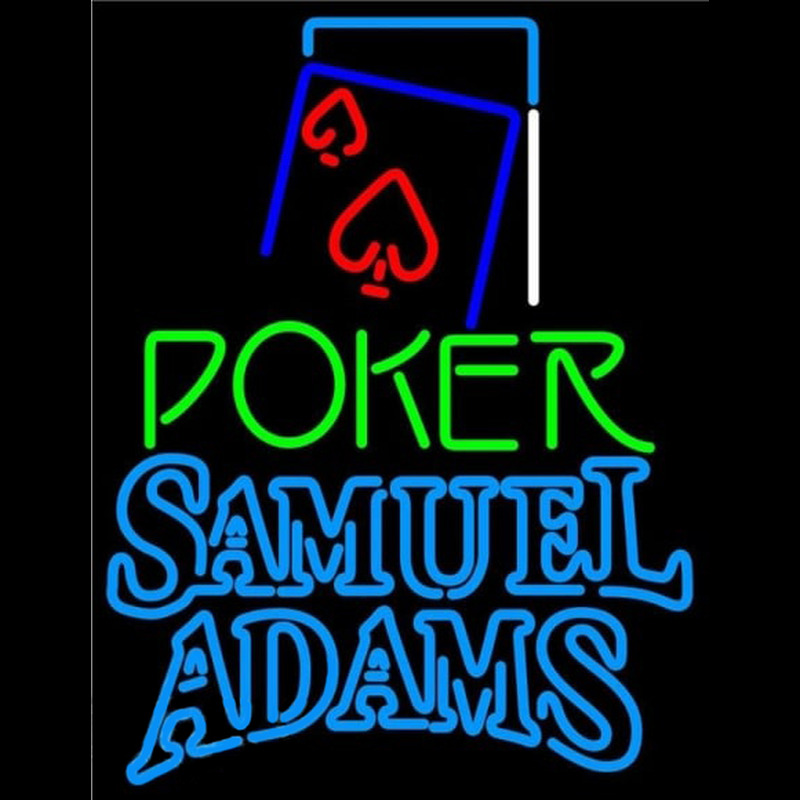 Samuel Adams Green Poker Red Heart Beer Sign Leuchtreklame