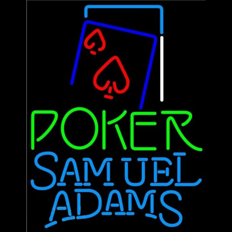 Samuel Adams Green Poker Red Heart Beer Sign Leuchtreklame