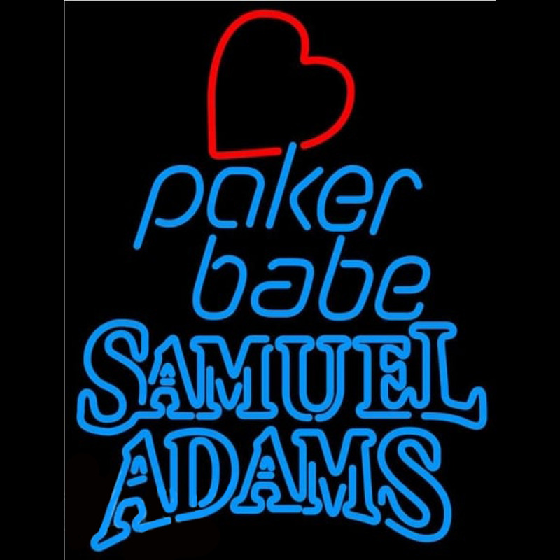 Samuel Adams Poker Girl Heart Babe Beer Sign Leuchtreklame