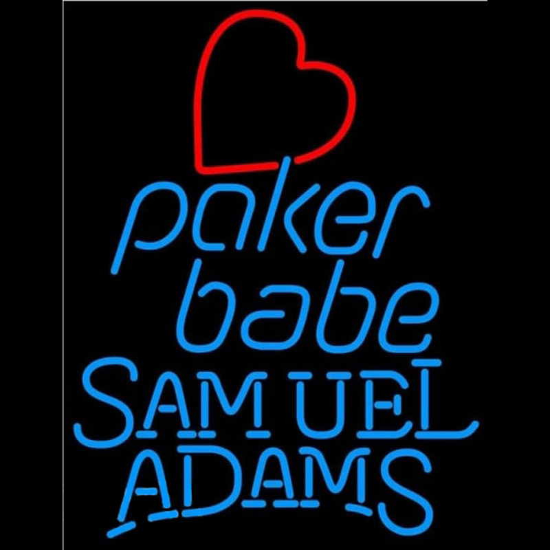 Samuel Adams Poker Girl Heart Babe Beer Sign Leuchtreklame