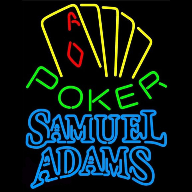 Samuel Adams Poker Yellow Beer Sign Leuchtreklame