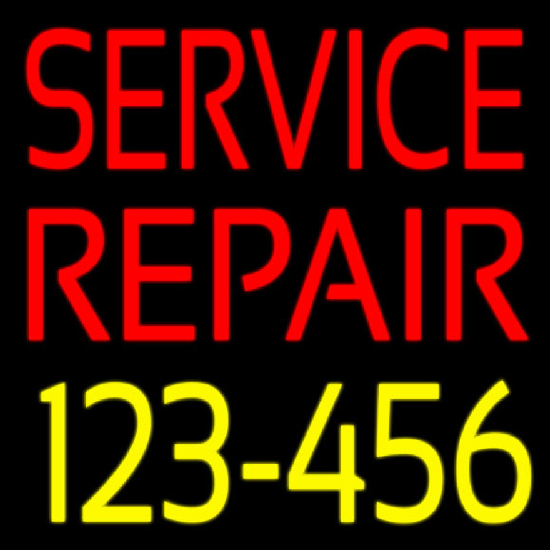 Service Repair With Phone Number Leuchtreklame