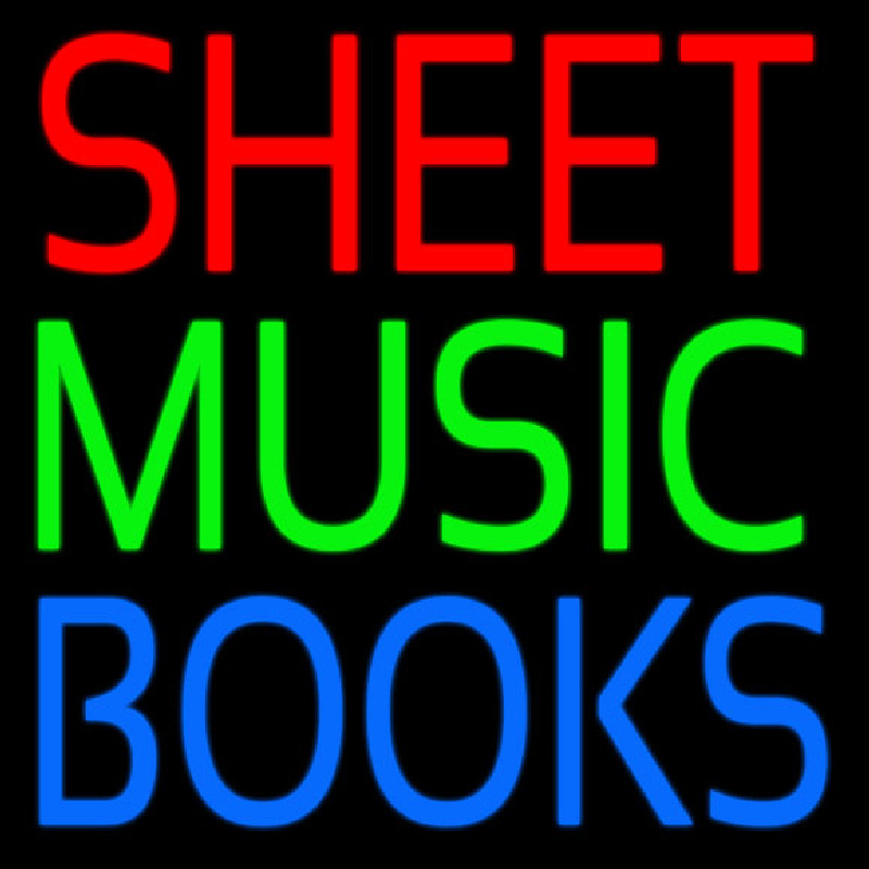 Sheet Music Books 1 Leuchtreklame