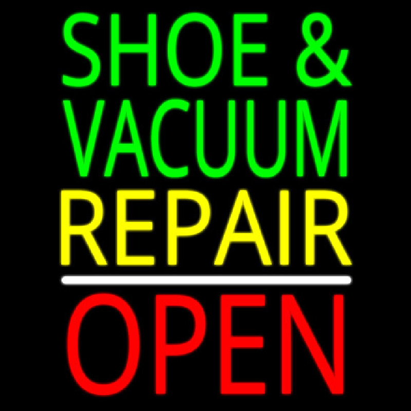 Shoe And Vacuum Repair Open Leuchtreklame