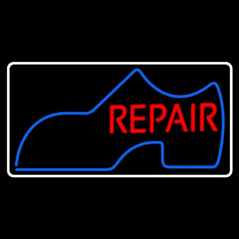 Shoe Logo Repair With Border Leuchtreklame