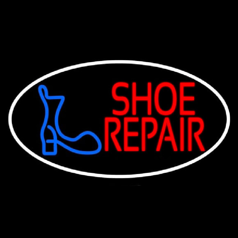 Shoe Repair Logo White Border Leuchtreklame