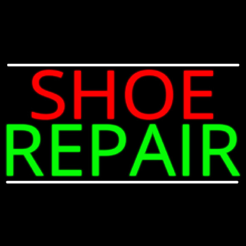 Shoe Repair White Lines Leuchtreklame