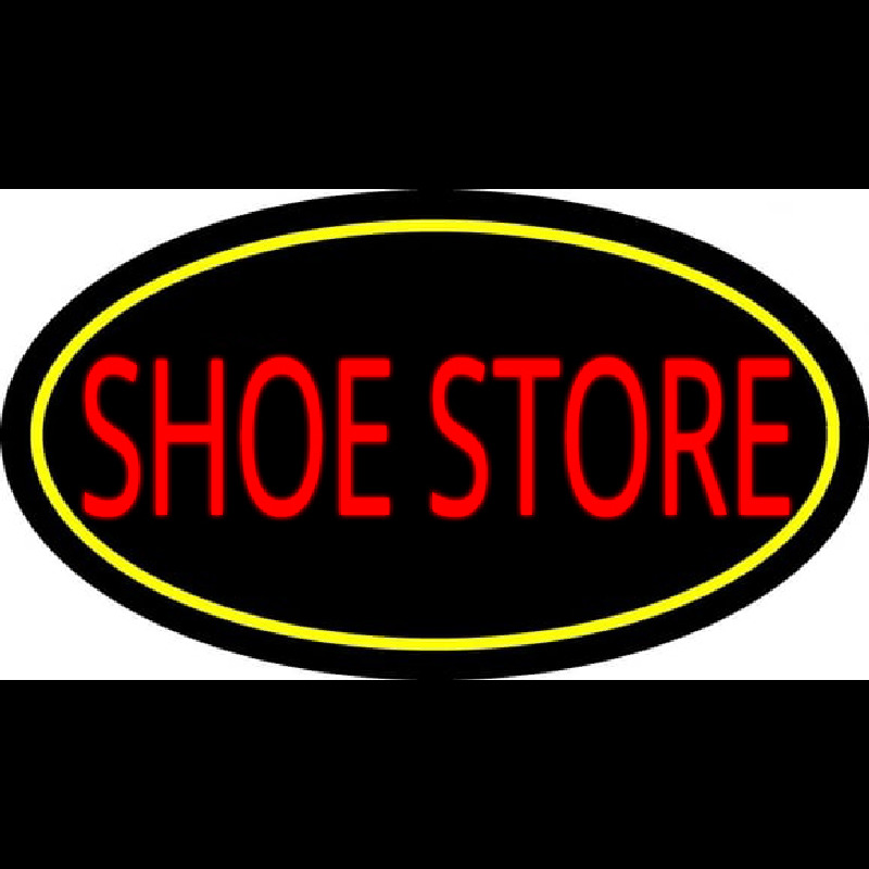 Shoe Store With Oval Leuchtreklame