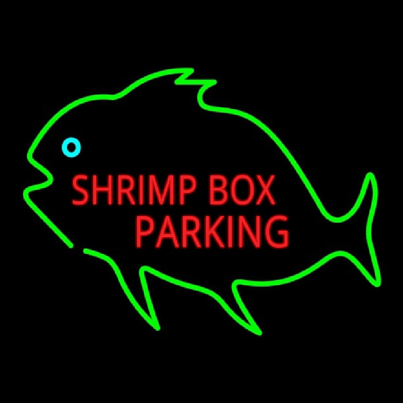 Shrimp Bo  Parking With Green Fish Leuchtreklame