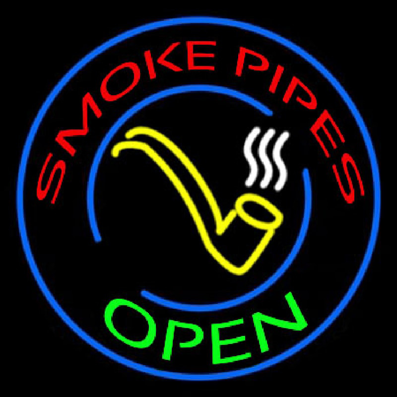 Smoke Pipes Open Circle Leuchtreklame