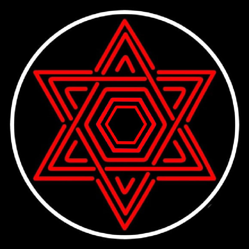 Star Of David Judaism With Border Leuchtreklame